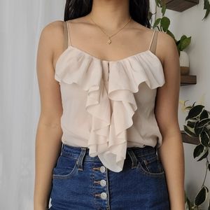 H&M cream ruffle cami